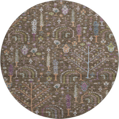 Premium Machine Washable Gurubaksh AMF1152 Floral Rug