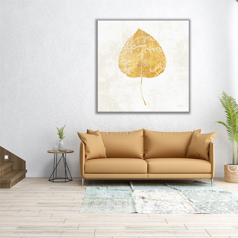 «Bronzed Leaf II», reproduction d'art sur toile, H 12 po x l 12 po