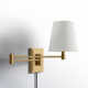 Janis Single Light Steel Dimmable Plug-in Swing Arm Sconce