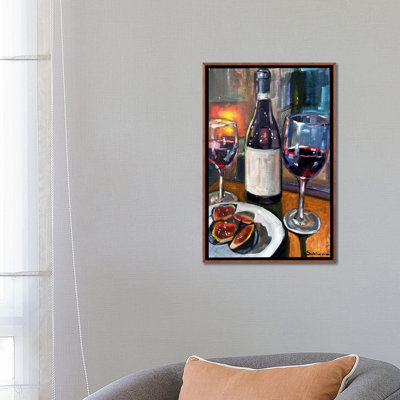 Nature morte avec vin rouge et figues - impression d'art mural