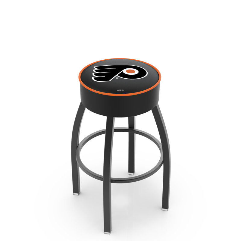 NHL Bar & Round Counter Stool, Philadelphia Flyers - Black, Counter Stool (25" Seat Height)