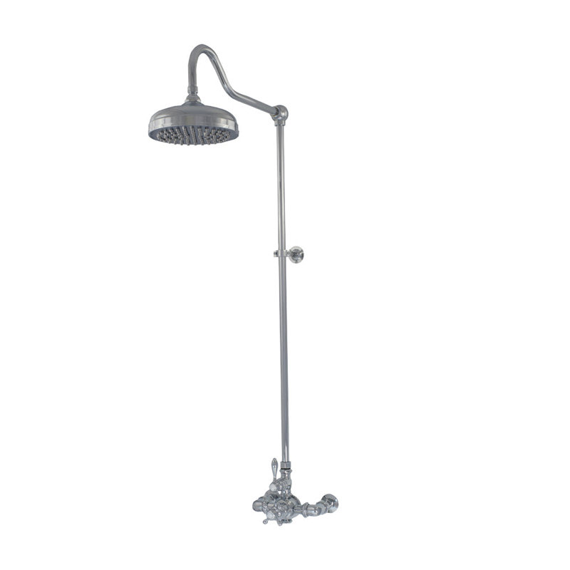 Exposed Thermostatic Shower System 48" Wall Mounted with 1.75 GPM Hand shower and Lever/Cross Handles