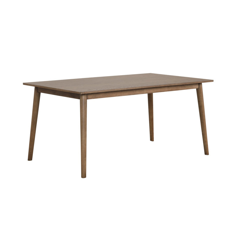 60.4" W Mid-Century Modern Dining Table, Walnut, Beige