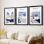 Santorini Grèce I - reproduction encadrée sur mesure de qualité supérieure mate - 3 pièces-1065341945-1065341951
