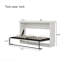 Lit escamotable horizontal simple, lit escamotable mural, armoire pliante, meuble peu encombrant pour chambre d'amis polyvalente, bureau personnel, blanc rustique