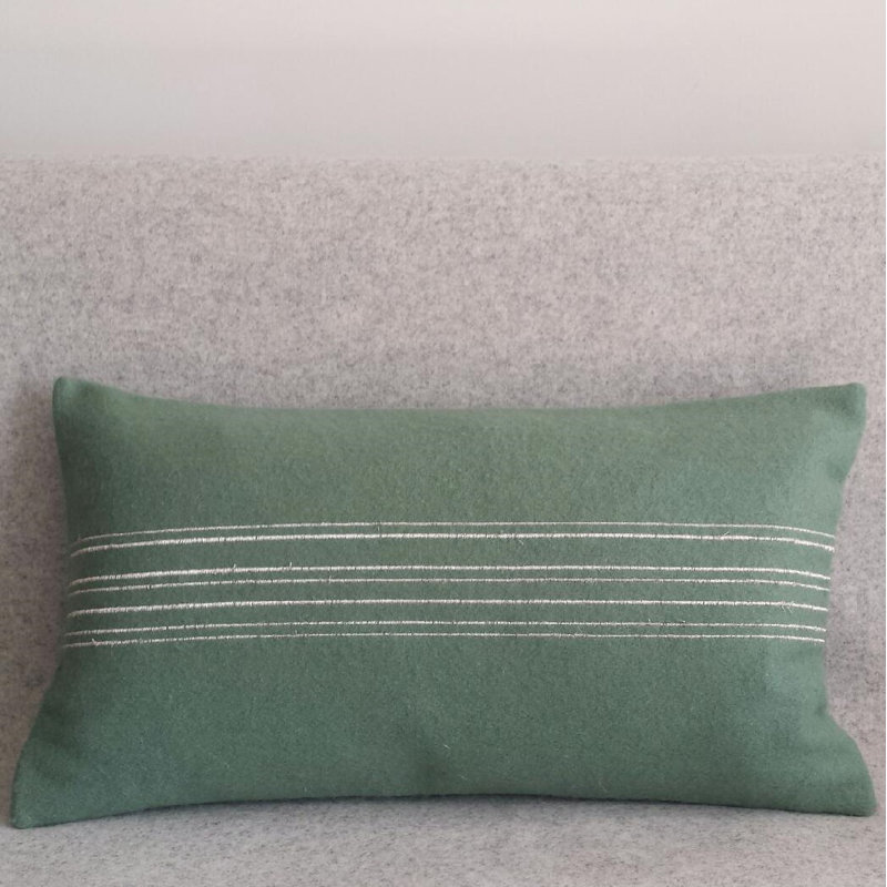 Tippett Striped Rectangular Cushion, Peppermint Green