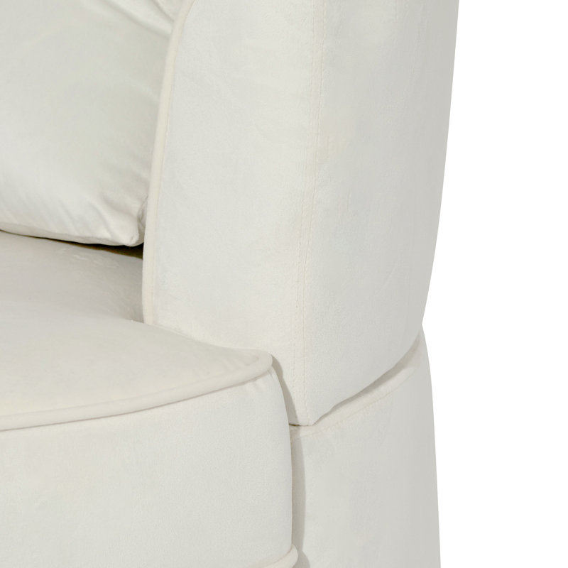 Fauteuil demi-tonneau pivotant de 32 po de largeur, Blanc velouté