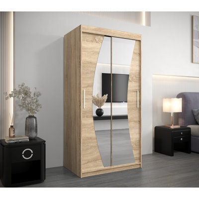 Aayon 2 Door Solid + Manufactured Wood Wardrobe