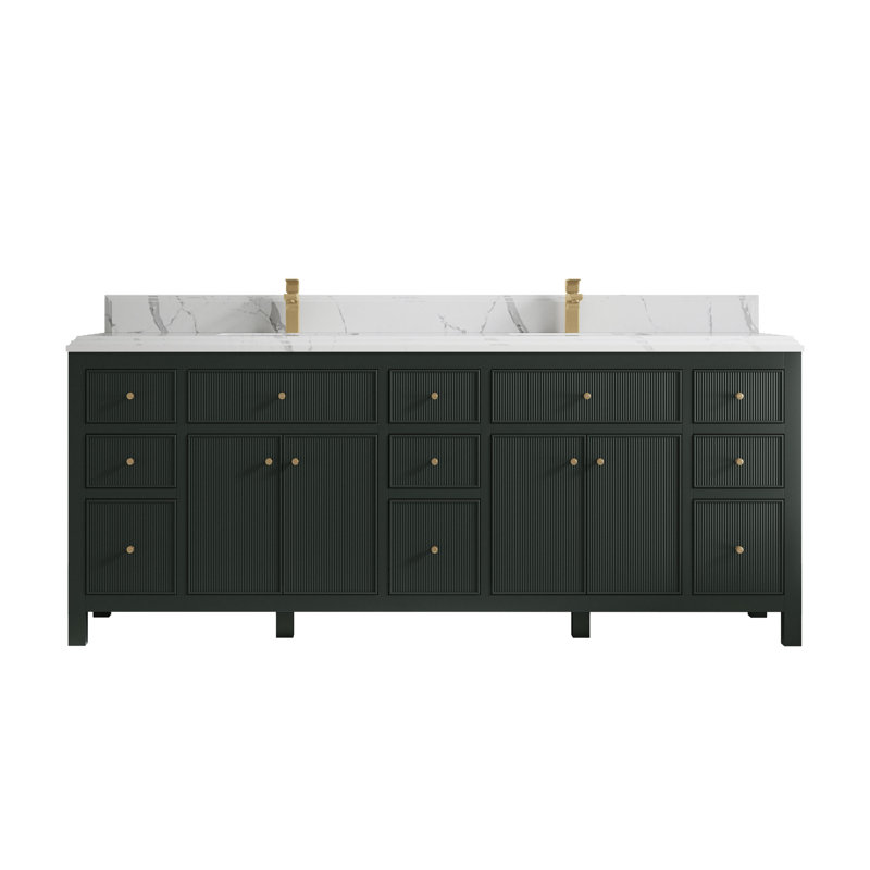 84'' Double Bathroom Vanity with Quartz Top
