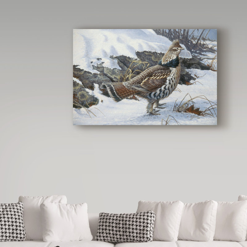 «Ruffed Grouse» de Berrien, impression sur toile tendue, H 22 po x l 32 po x P 2 po