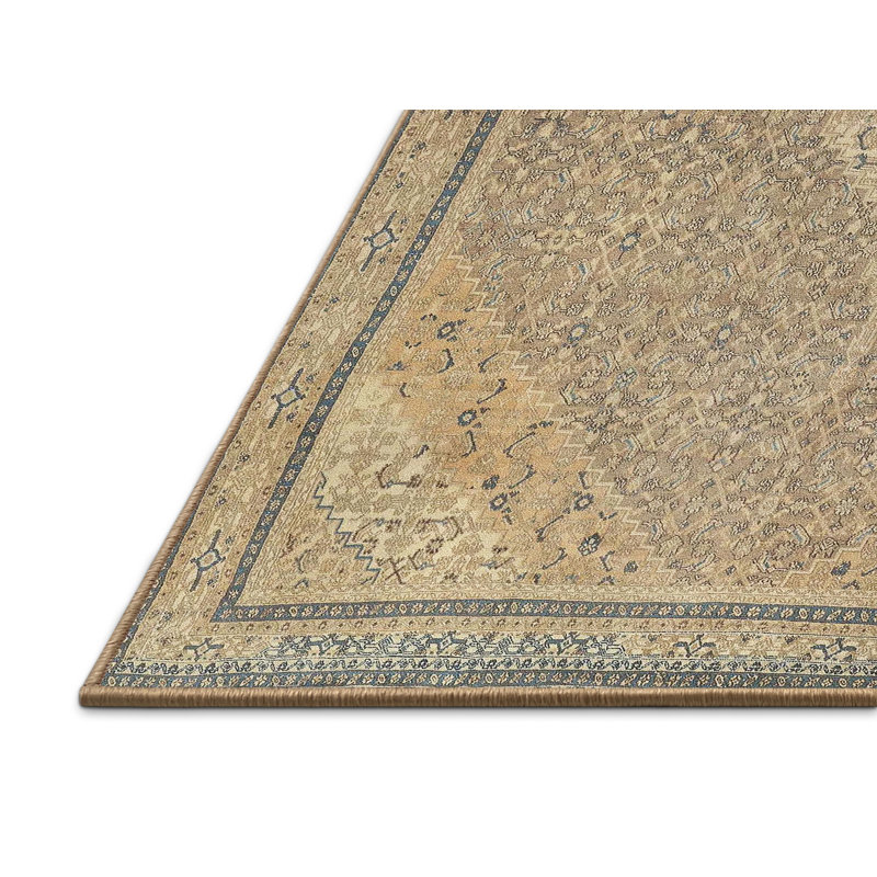 Tapis beige/gris traditionnel Merricks, Rectangle 4 pi x 6 pi