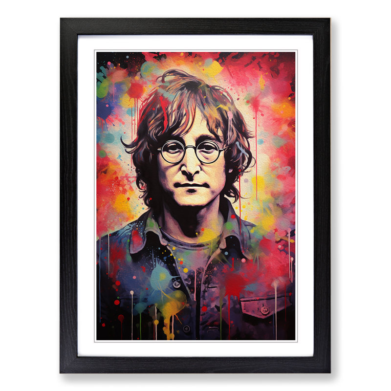 John Lennon Contemporary - Framed Print, Black Framed, 46cm H x 34cm W x 2cm D