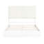 Mobilier de chambre à coucher moderne pour très grand lit 5 pièces avec finition blanc perle et panneaux de revêtement muraux doux, tiroirs de chevet en fausse fourrure crème-1106328782