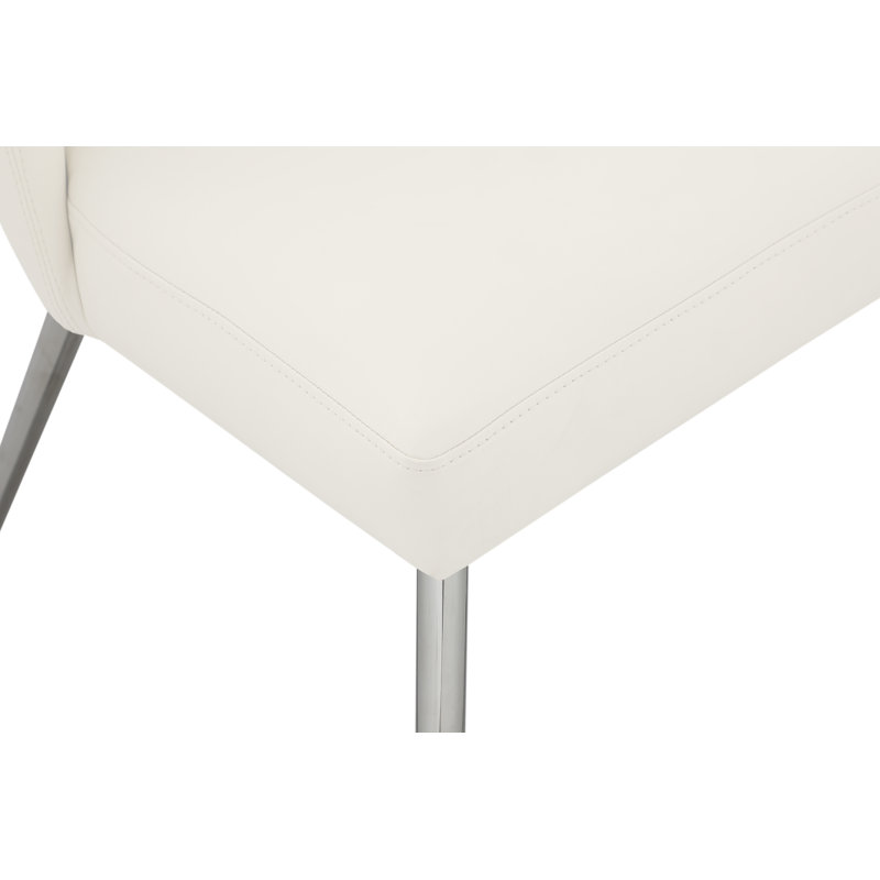 Tiyrene 19.5'' H Vegan Leather Upholstered Side Chair, Cream Vegan Leather