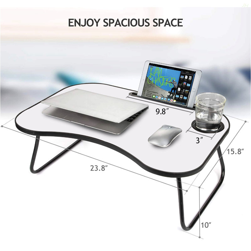 Laptop Desk, White Matte/Black