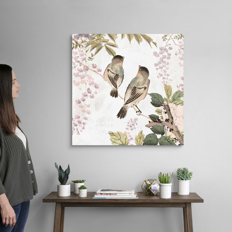 Reproduction d’art sur toile « Woodland Birds II » par Isabelle Z, Toile tendue, H 30 po x l 30 po x P 1,25 po