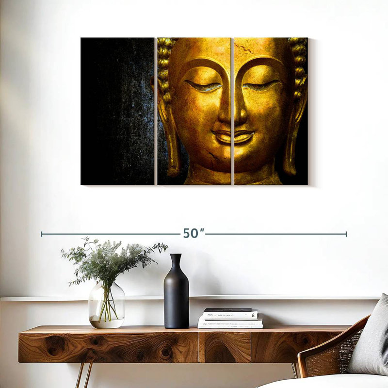 Adella Golden Buddha Statue, 24" H x 38" W
