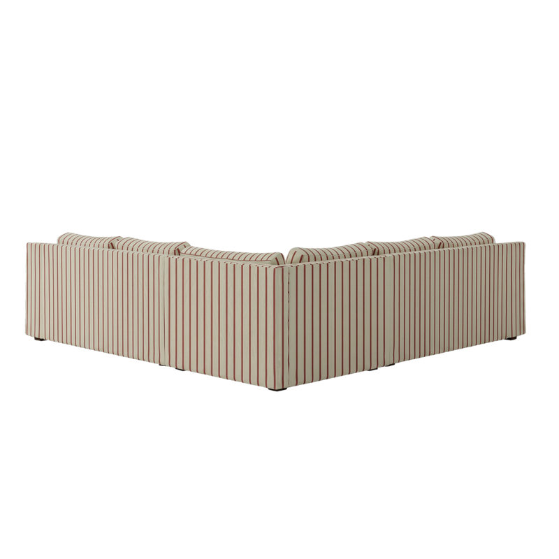Canapé modulaire de coin 99 po Elevate, Mélange de chanvre rayé brique