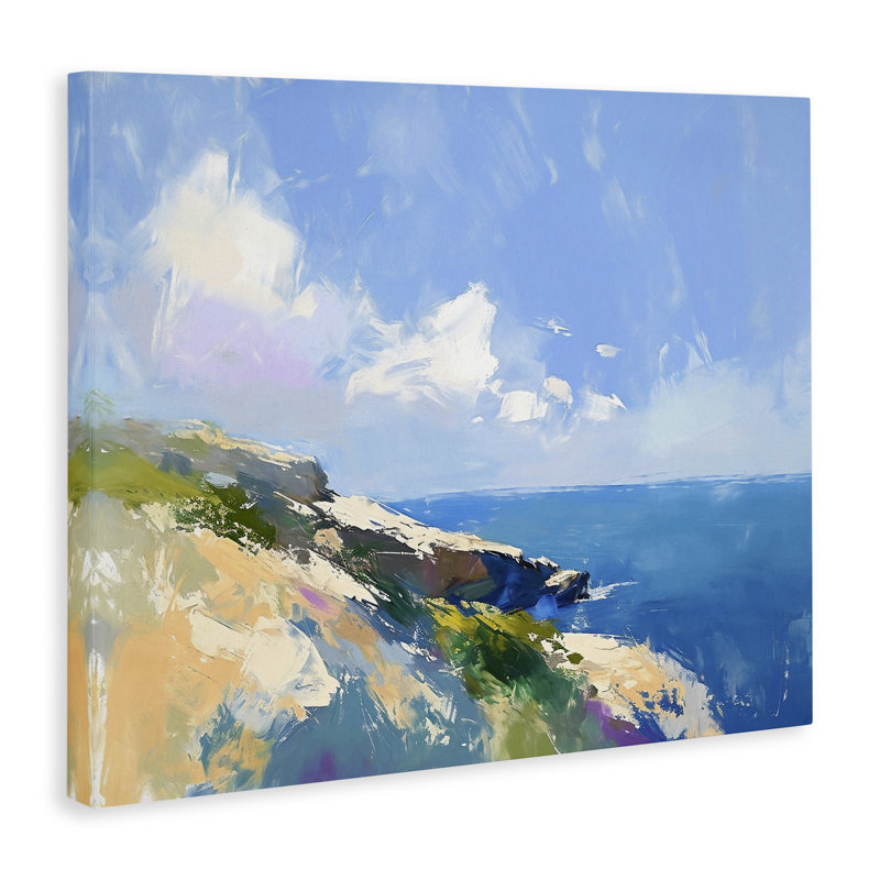 «Rugged Coastline Landscape», art mural sur toile par Ramona Murdock, H 30 po x l 40 po