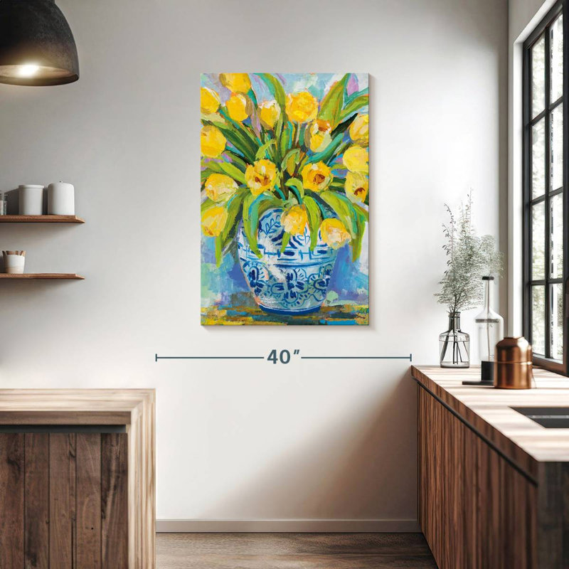 Harnek Ginger Jar Tulips, 39" H x 26" W