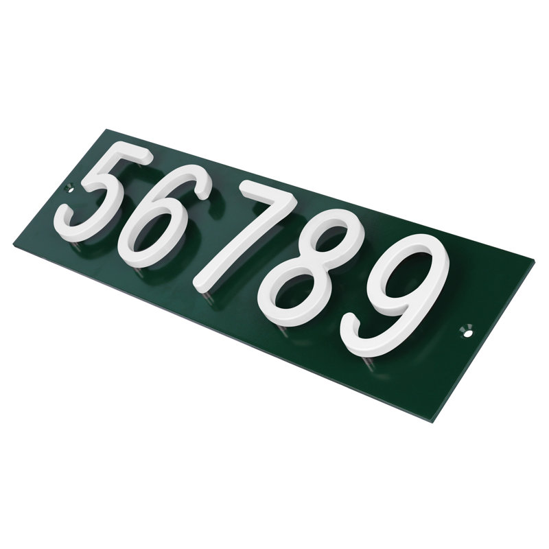 Plaque d'adresse horizontale AMGO, Vert, Blanc, Oui