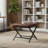 20" Square Faux Leather Ottoman With Metal X-Base, Modern Industrial Accent Stool For Living Room, Bedroom, 18'' Height-1088812225