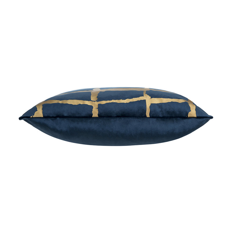 Oslo Square Velvet Pillow Cover & Insert, Blue
