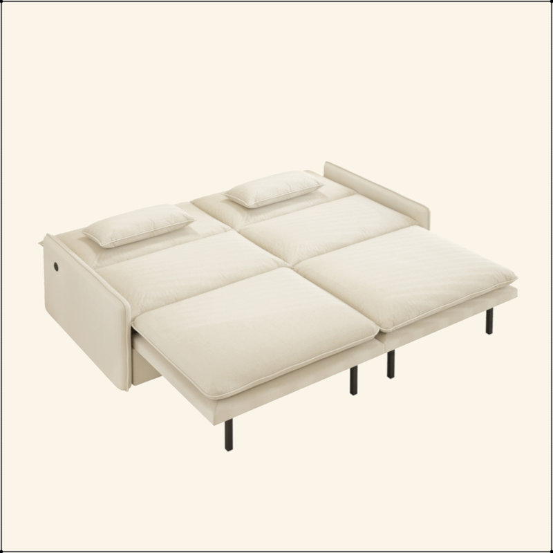 Canapé-lit convertible 4 places - tissu chenille, siège profond, canapé Cloud moderne avec rangement, port USB et oreiller 2-en-1, canapé-lit pour salon, appartement, chambre à coucher