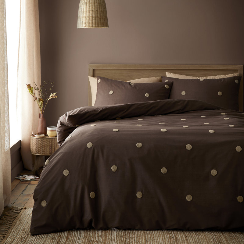 Dot Garden Cotton Dots Duvet Cover Set, Super King Bed (260 x 220 cm)