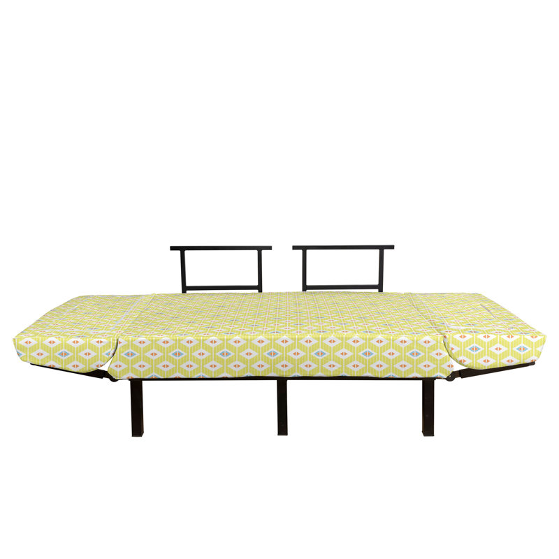 Divan-lit Ambesonne, Polyester géométrique jaune, orange et bleu