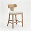 Ensemble de 2 tabourets de comptoir 26,5 po, tabourets de bar rembourrés à hauteur de comptoir avec dossier confortable, structure en bois d'hévéa massif, dossier, repose-pieds et tabourets de bar-978860136