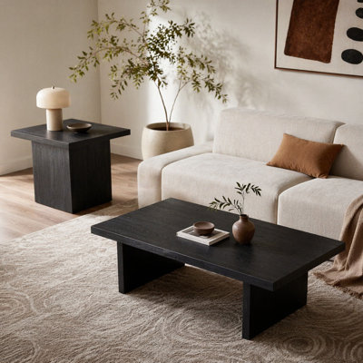 Caroline Black 2-piece Rectangular Coffee and End Table Set