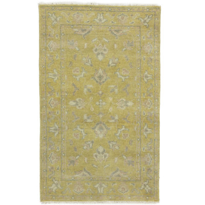 Muted Golden Yellow 2x3 Transitional Oriental Rug