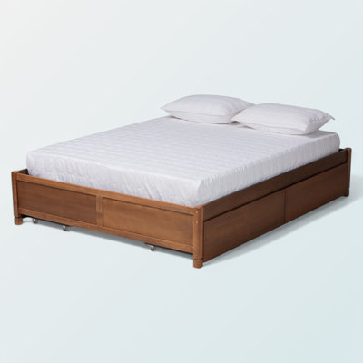 Karis Modern and Contemporary Wood 4-Drawer Platform Storage Bed Frame in Walnut Brown Finish -  Loon Peak®, E5296C1B346D43C0A5836369EFF4E37A