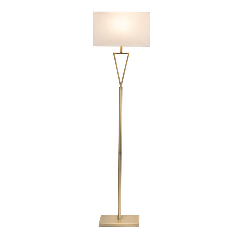 Sevastian 157cm Rectangle Slimline Floor Lamp, Ivory/White, Polished