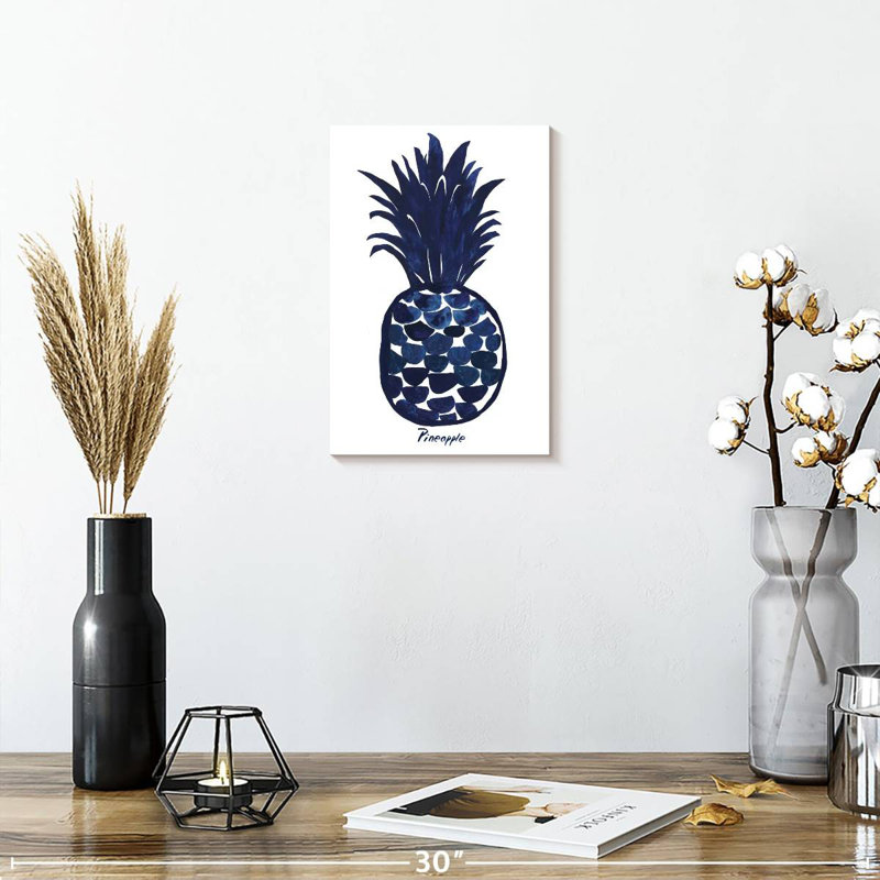 Yarlin Indigo Pineapple, 12" H x 8" W