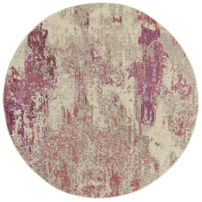 Tapis ivoire moderne Enoch, Rond 4 pi