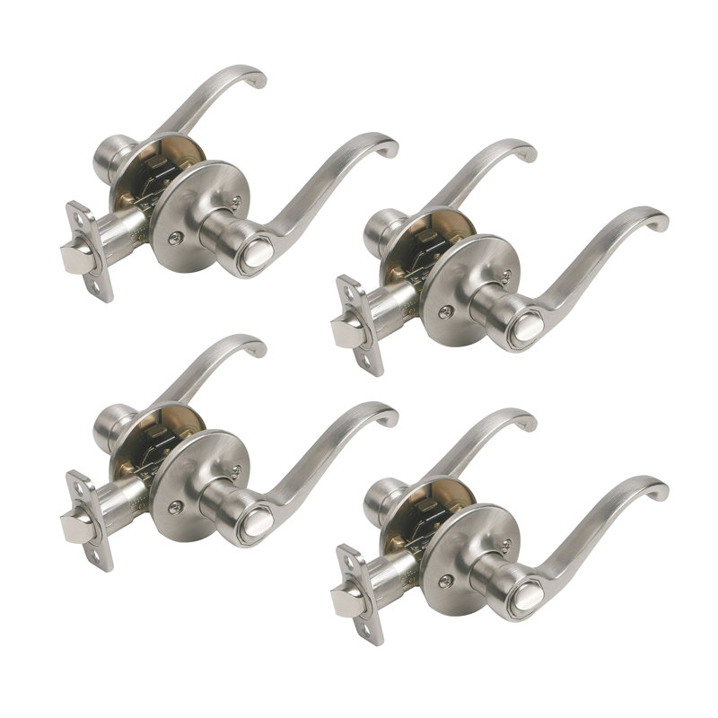 Design House 190603, ensemble de 4 poignées de porte à 2 volants, nickel satiné