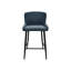 RUBENS UPHOLSTERED BARSTOOL - BOUCLE FABRIC - BLACK SAND POWDER COATED LEGS (PAIR)-3567541