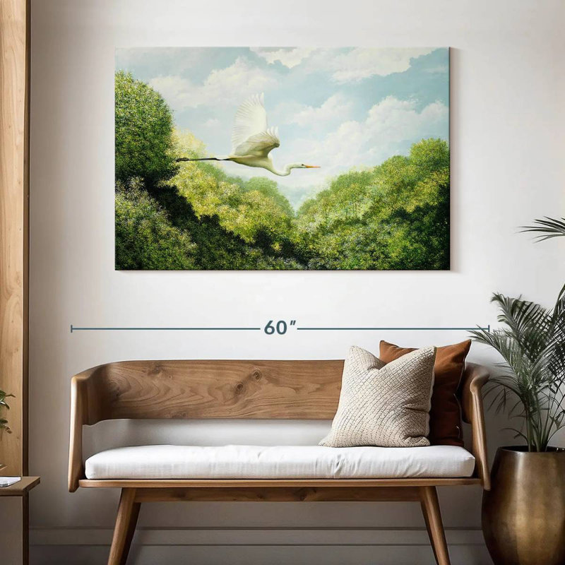 Brampt Flying Egret, 32" H x 48" W
