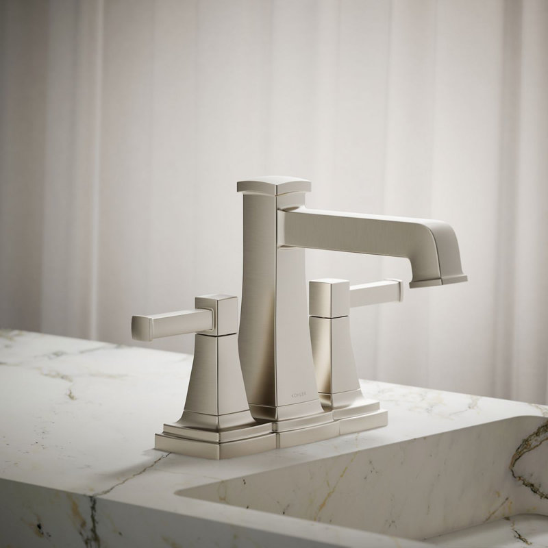 Riff Centerset Bathroom Sink Faucet, 1.0 GPM, Brushed Nickel