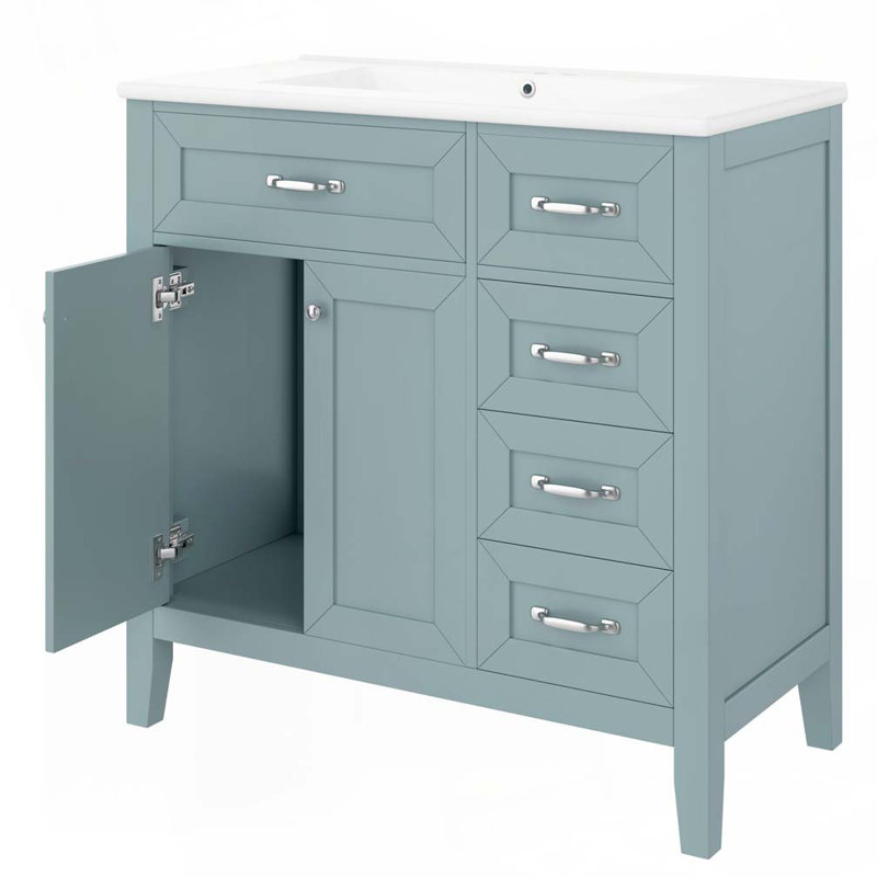 36" Bathroom Vanity with Sink Combo, Green