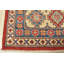 Tapis géométrique en laine noué à la main rouge / beige / bleu