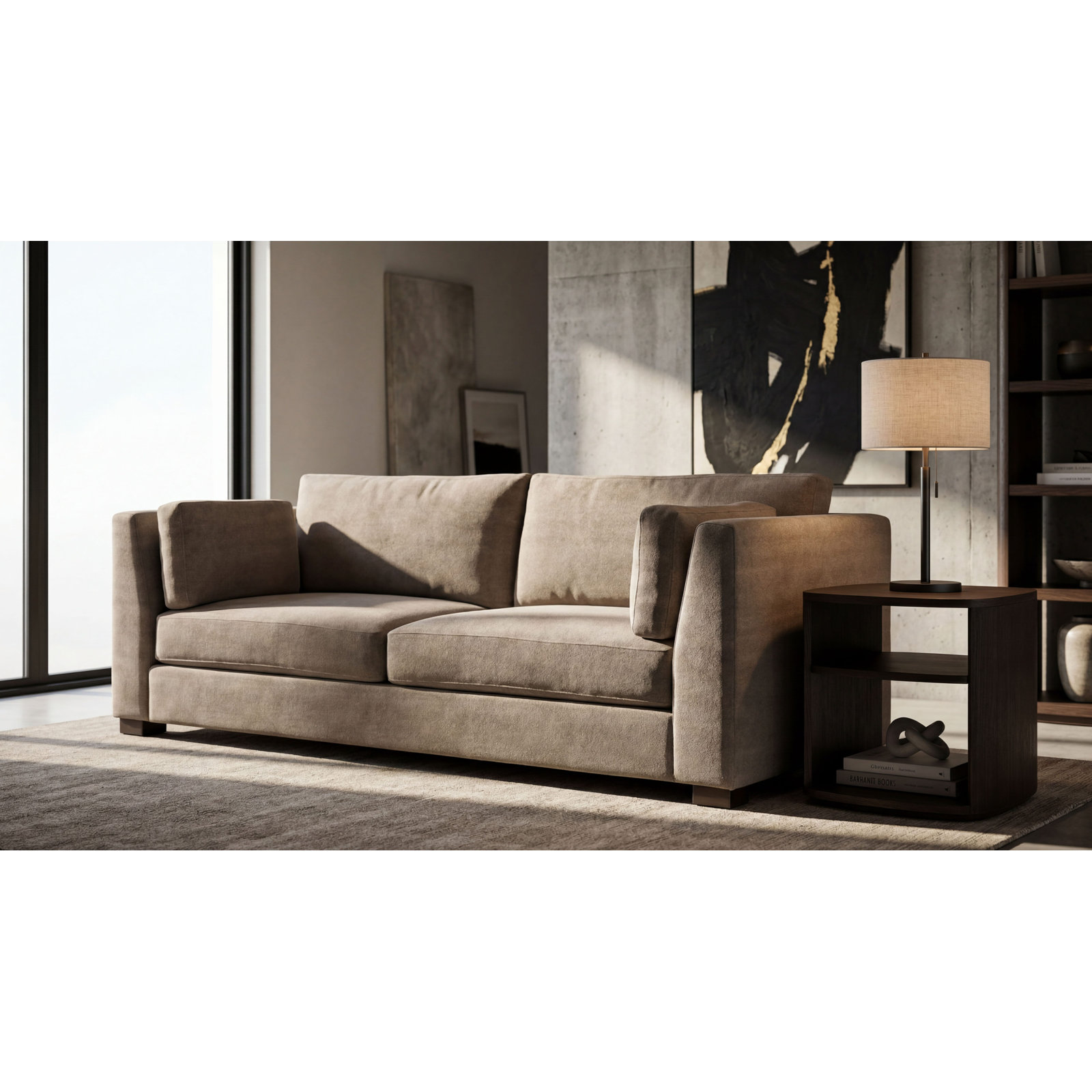 Donoghue 84.02'' Upholstered Sofa, Sand Fabric