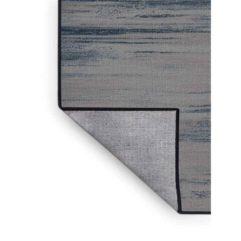 Tapis abstrait gris lavable à la machine, Carré 3 pi