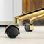 Mobilier de bureau à domicile ajustable - Siège réglable, siège rembourré en mousse, revêtement noir et base en métal doré, idéal pour étudier