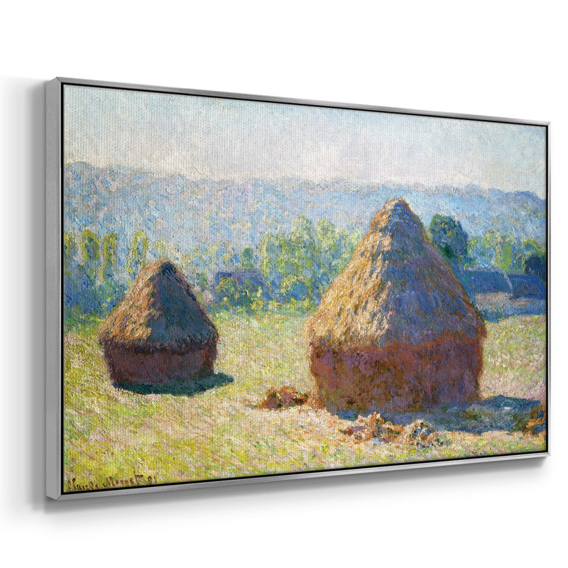 Monet, reproduction d'art encadrée sur toile par Claude Monet, H 25 po x l 17 po x P 2 po, Argent