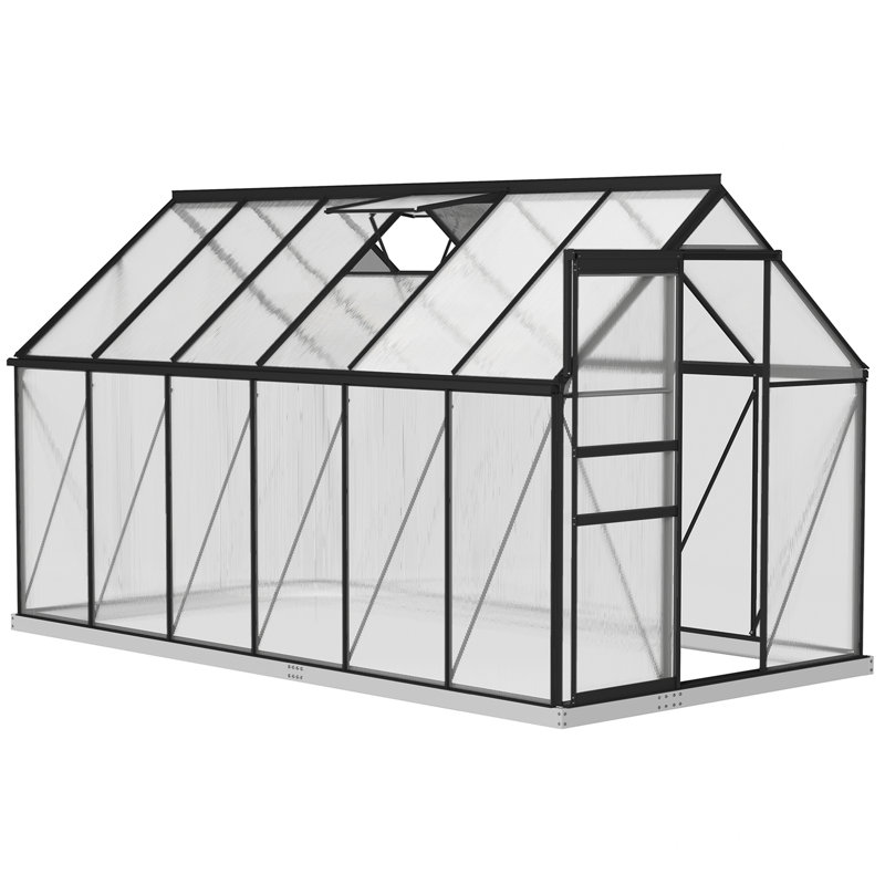 Serre en polycarbonate, serre accessible à pied, Vert,  6 pi x 12 pi x 6,5 pi