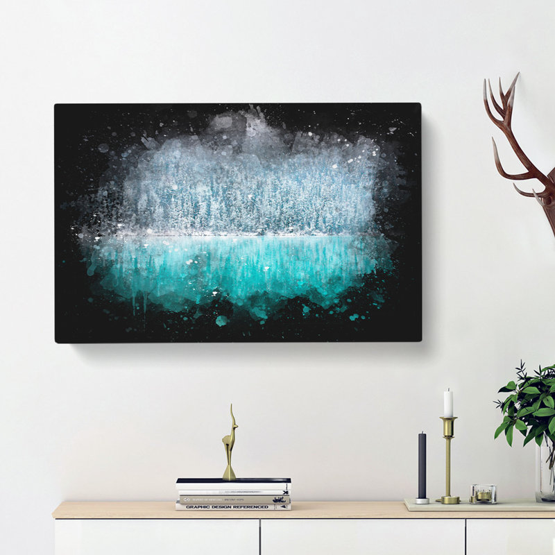 Sketch Of Lake Louise - Wrapped Canvas Painting, 35cm H x 50cm W x 3cm D