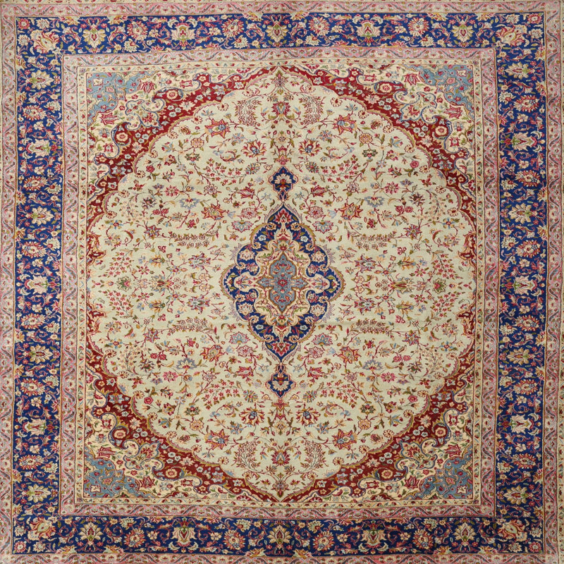 Tapis oriental beige, Carré 5 pi